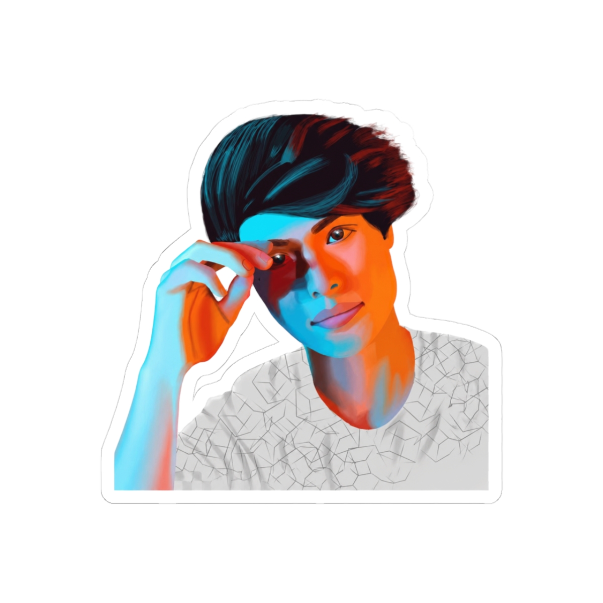 Alex Stokes Striking Portrait Twins Sticker