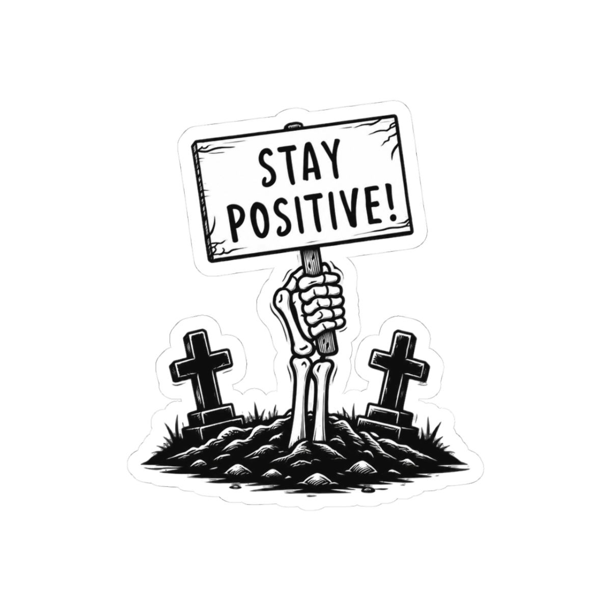 Stay Positive Mind Bold Typography Motivational Sticker