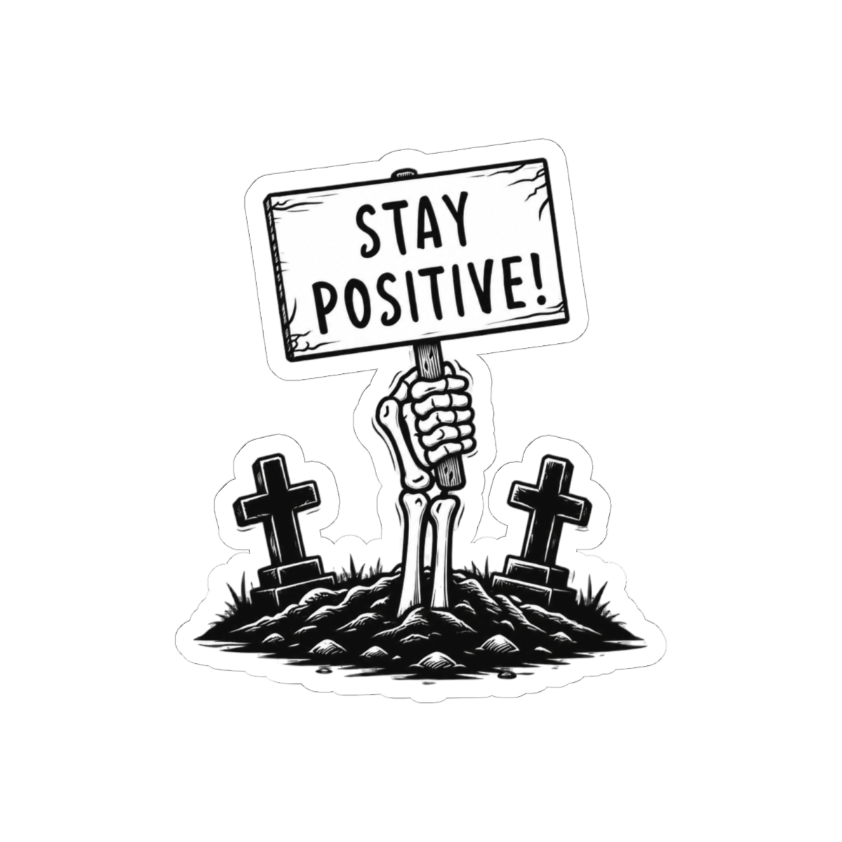 Stay Positive Mind Bold Typography Sticker | Motivational Vinyl Decal